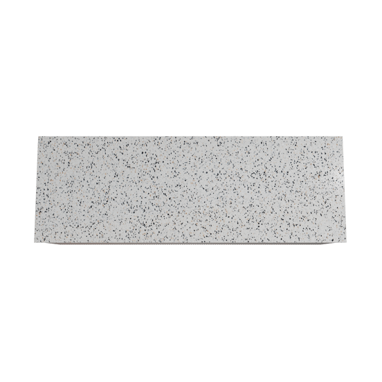 Storke Ribs zwevend badmeubel 150 x 52 cm notenhout met Tavola enkel of dubbel wastafelblad in mat wit/zwart terrazzo, Verticale symmetrische rechte ribbel