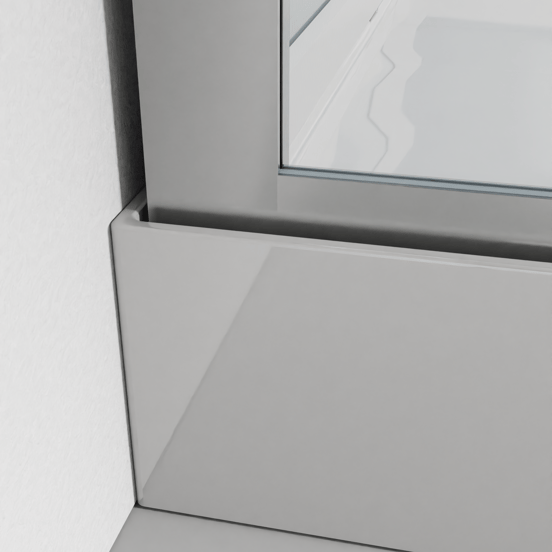 Luca Varess Talan cabine de douche quart-de-rond avec portes coulissantes 90 x 90 cm verre transparent profil chrome mat