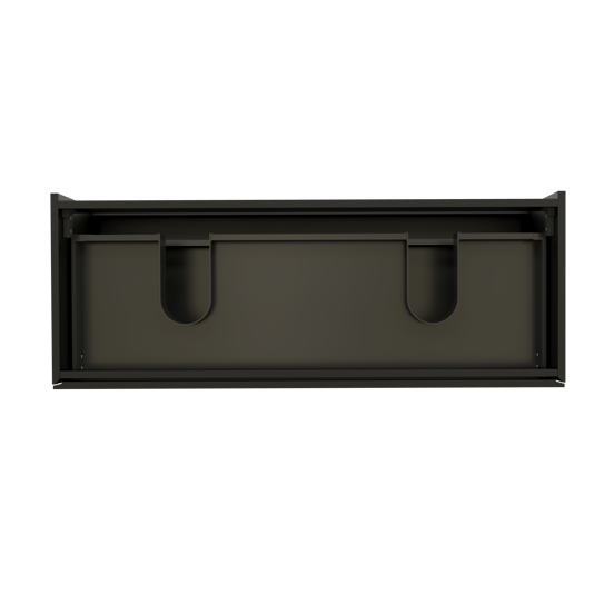 Storke Edge meuble sous-vasque suspendu 120 x 46 cm Noir Mat 2 tiroirs 2 découpés de siphon