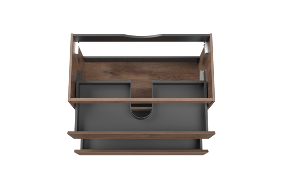 Linie Lado meuble sous-lavabo suspendu 90 x 46 cm chêne brun 2 tiroirs