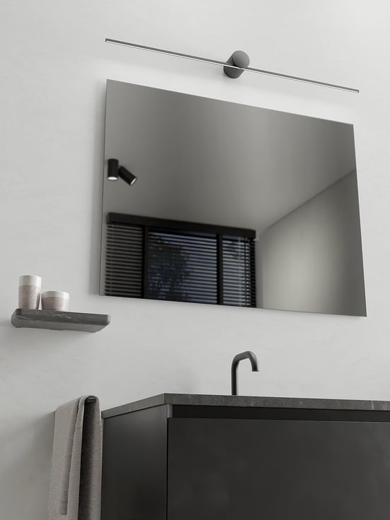 Balmani Compas LED Spiegelbeleuchtung: 90 cm, Schwarz