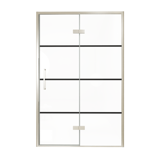 Balmani Senses Design douche draaideur rechts 140 cm x 210 cm Lined glas, Brushed CoolMetal profielen