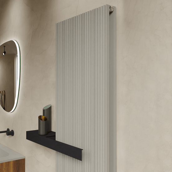 Vipera Mares dubbele handdoekradiator 37,5 x 180 cm centrale verwarming zijdegrijs zij- en middenaansluiting 1477W