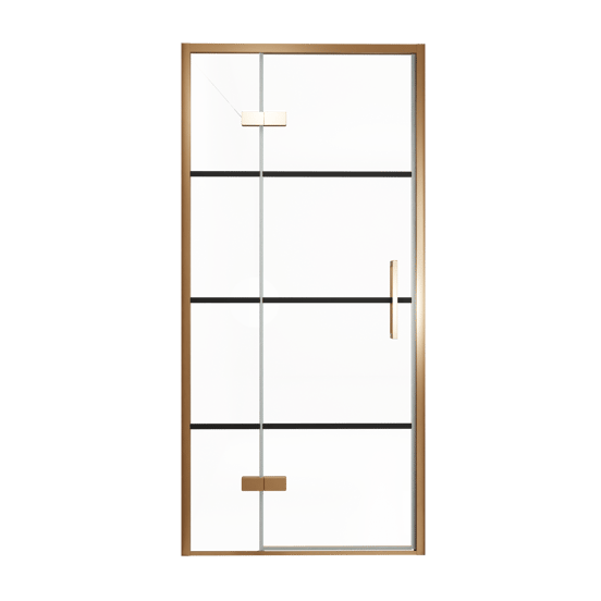 Balmani Senses Design porte pivotante à gauche 100 cm x 210 cm verre Lined, Profil Brushed Rosegold