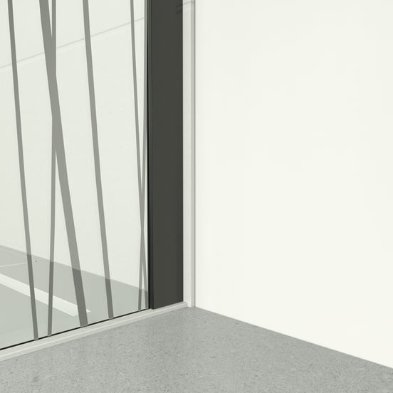 Balmani Modular inloopdouche 80 x 200 cm mikado glas mat zwart profiel