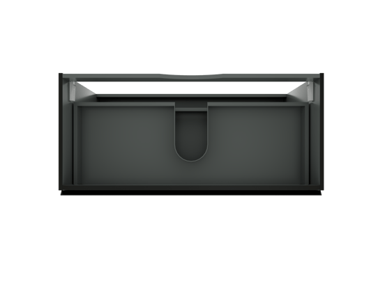 Linie Lado meuble sous-vasque a poser 100 x 46 cm Noir Mat 3 tiroirs