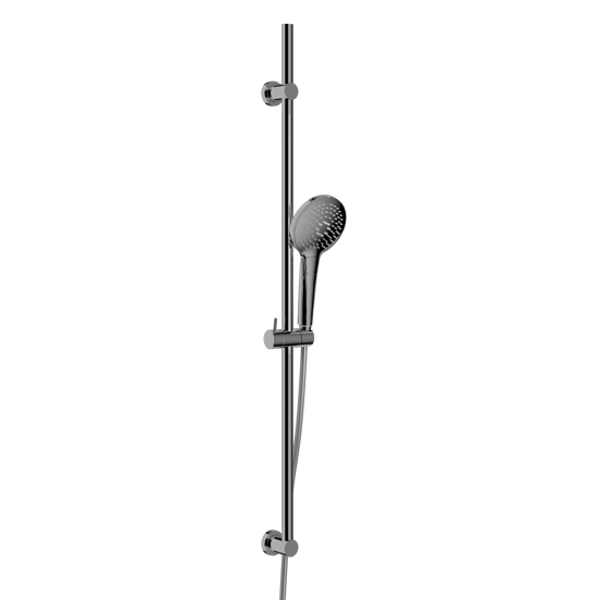 Blaufoss Round Brauseset: 100 cm, 3 Strahlarten, Chrom Glänzend