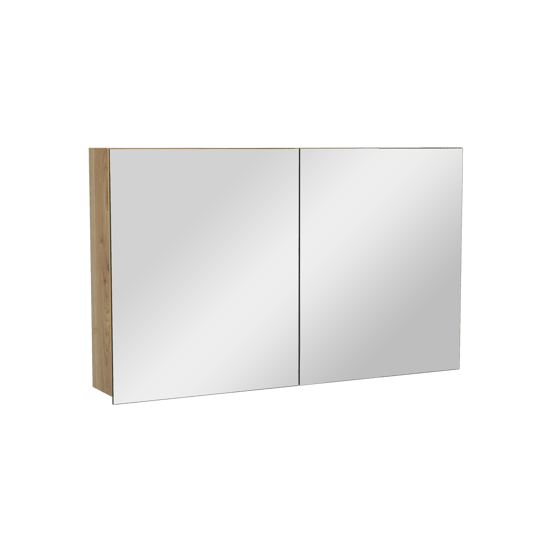 Balmani Lucida Spiegelschrank Bad: 120 x 72 cm, Eiche rustikal