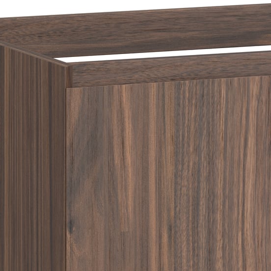 Balmani Idra zwevende wastafelonderkast 135 x 55 cm asymmetrisch links fineer notenhout 4 lades