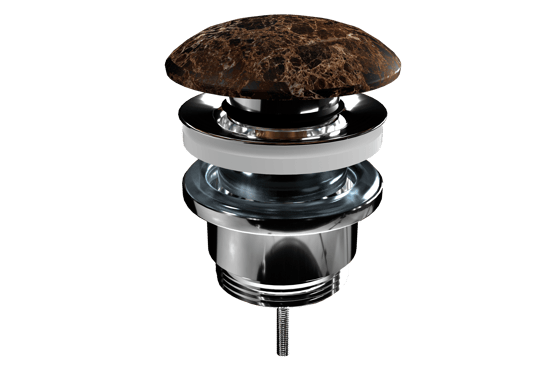 Balmani Click Curved Ablaufventil, verriegelbar, Dark Emperador