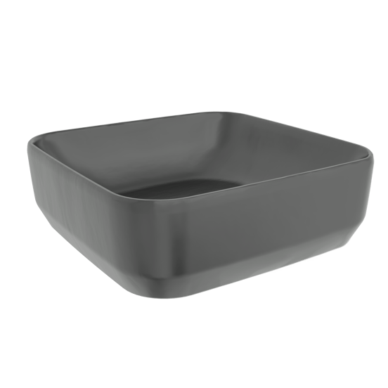 Luca Varess Messina Aufsatzwaschbecken: Schwarz Matte Keramik, quadratisch, 36 x 36 cm