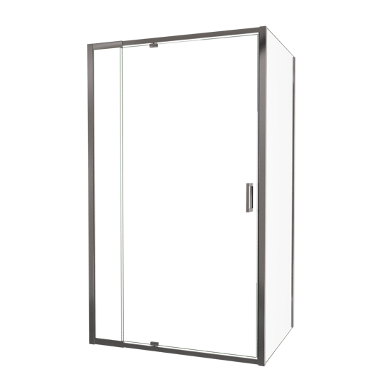 Luca Varess Vidor Telescope paroi de douche avec porte pivotante et paroi latérale fixe 120 x 90 cm verre transparent profil chrome brillant