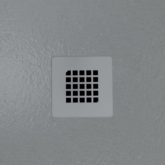 Balmani Vega douchebak 140 x 90 cm composietmarmer donkergrijs leisteenstructuur