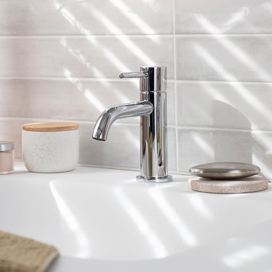 Blaufoss Round EcoStart Standard-Waschbecken Armatur: Chrom glänzend