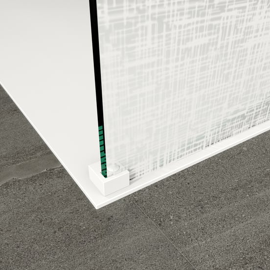 Balmani BMSS douche à l'italienne 90 x 200 cm verre lin blanc profil blanc mat