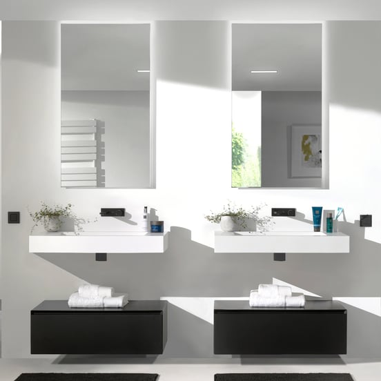 Balmani Giro rechthoekig badkamerspiegel 120 x 65 cm met spiegelverlichting