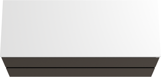 Linie Lado zwevend badmeubel 120 x 46 cm mat zwart met Lado dubbel wastafelblad in composietmarmer hoogglans wit