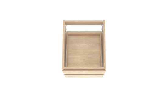 Balmani Mitra hängender Waschbeckenunterschrank: 45 x 55 cm, Eiche Natur, Furnierholz, 2 Schubladen