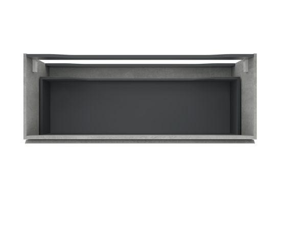 Linie Lado hängender Waschbeckenunterschrank: 120 x 46 cm, Beton dunkelgrau, 1 Schublade