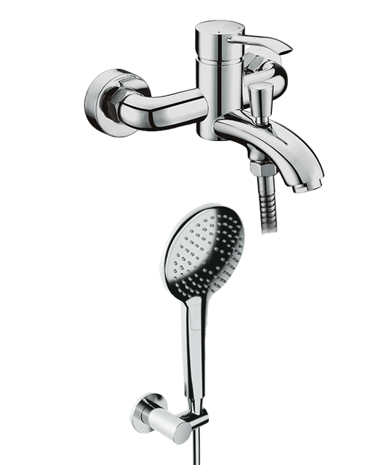 Linie Sybelle Badewannenarmatur: inkl. Handbrauseset, Chrom glänzend