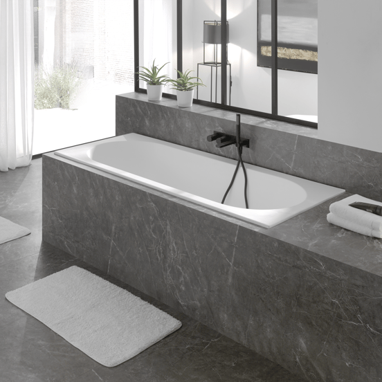 Luca Varess Snello tweepersoons inbouwbad 180 x 80 cm acryl mat wit