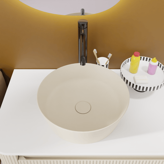 Storke Cona waskom mat sand top solid rond Ø 36 cm