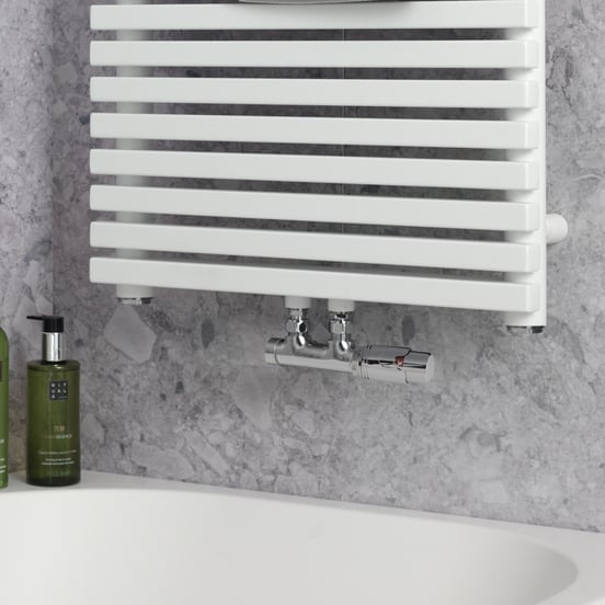 Vipera Lungo thermostatisches Heizkörperventil, 90° rechtswinkel, chrom