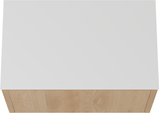 Balmani Eclips zwevend badmeubel 90 x 55 cm Natuur eiken met Stretto enkel wastafelblad in Solid Surface mat wit