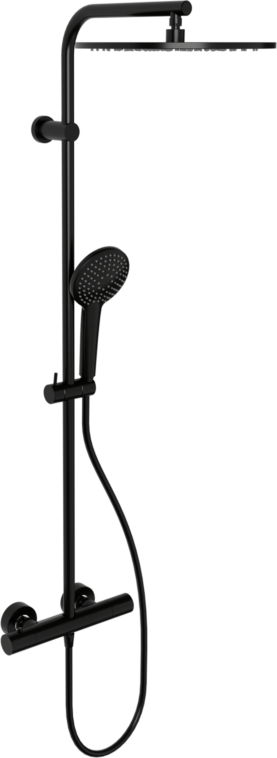 Blaufoss Round 300 regendoucheset Mat Zwart