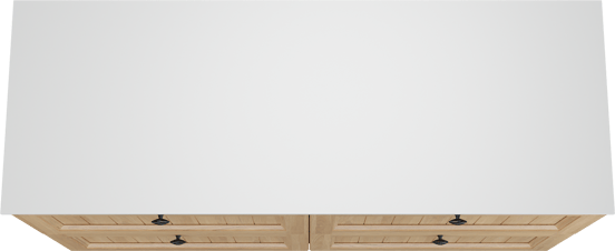 Balmani Lemon freistehendes Möbelstück Set: 150 x 55 cm, Naturbelassene Eiche Furnier, mit Stretto Einzel- oder Doppel Waschtischplatte, Weiß matt