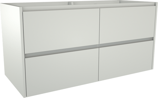 Storke Seda zwevend wastafelonderkast 120 x 52 cm mat wit 4 lades