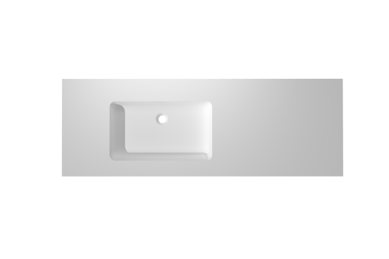Storke Mata High asymmetrisch linkse wastafel matte Solid Surface 150 x 52 cm