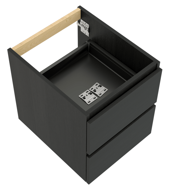 Balmani Lucida meuble sous-vasque suspendu 45 x 55 cm chêne noir 2 tiroirs