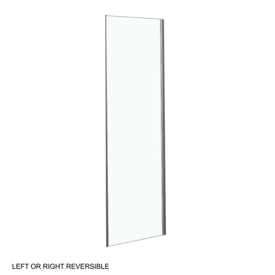 Luca Varess Morano paroi de douche avec porte coulissante et paroi latérale fixe 140 x 80 cm verre transparent profil chrome brillant - panneau latéral