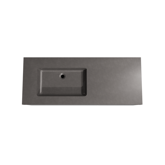 Storke Edge zwevend badmeubel 130 x 52 cm hoogglans wit met Scuro High asymmetrisch linkse wastafel in kwarts mat zwart