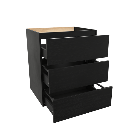 Balmani Lucida meuble sous-vasque a poser 67,5 x 55 cm chêne noir 3 tiroirs