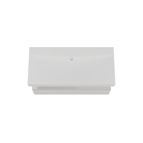 Balmani Mitra Elements zwevend badmeubel 120 x 55 cm mat wit met Wave enkele wastafel voor 2 kraangaten in solid surface mat wit