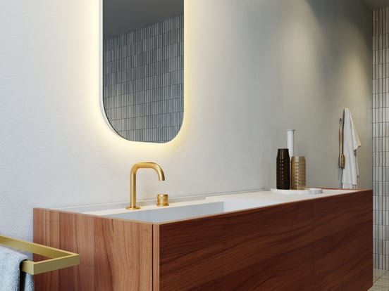 Balmani Giro Arcato miroir coins arrondis lumineux et anti-buée 41 x 108 cm