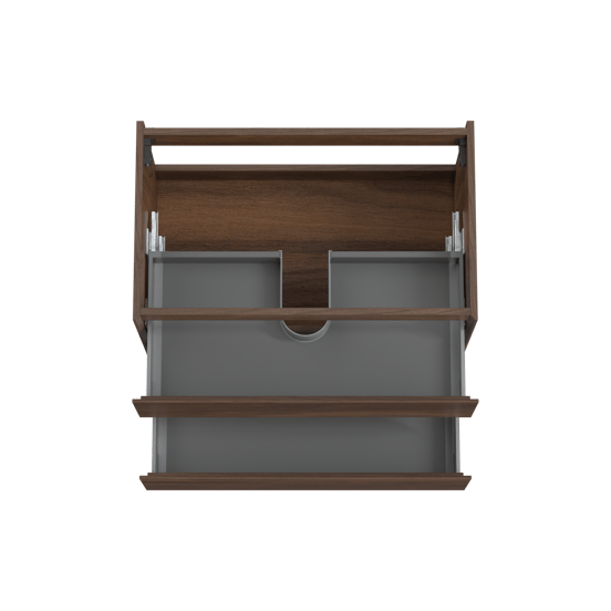 Storke Edge zwevende wastafelonderkast 85 x 52 cm notelaar 2 lades