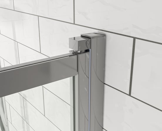 Luca Varess Vetras uitschuifbare badwand 100 cm helder glas glanzend zilver profiel