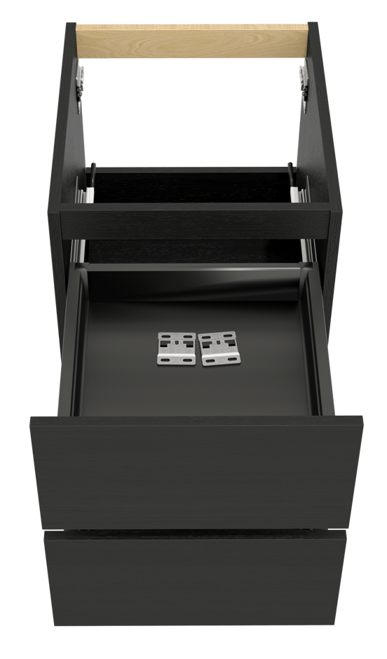 Balmani Lucida meuble sous-vasque suspendu 45 x 55 cm chêne noir 2 tiroirs