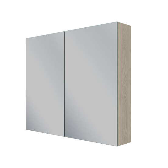 Linie Montro spiegelkast 90 x 75 cm grijs eiken