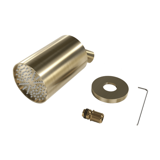 Blaufoss Luxor 90 Tête de douche rond 14 x 9 cm avec support mural brushed champagne gold