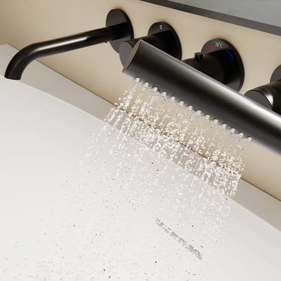 Blaufoss Pavilion Robinet de baigNoire encastré Noir Mat set douchette incl. incl élément intégré