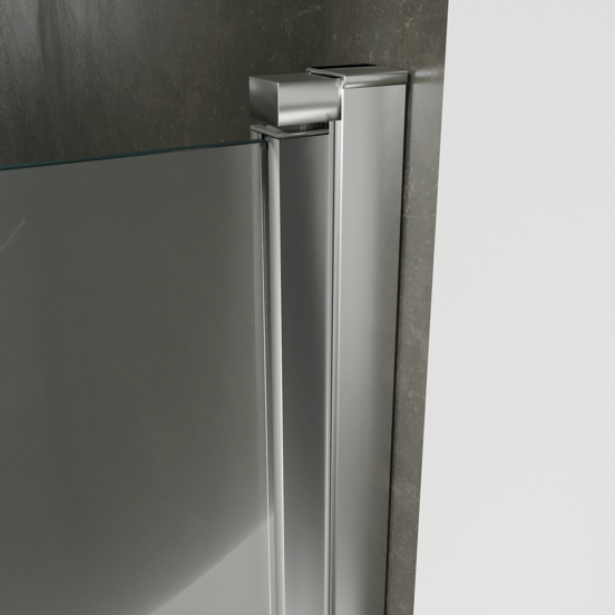 Luca Varess Kuresa douche pendeldeur 100 x 200 cm helder glas glanzend chroom profiel