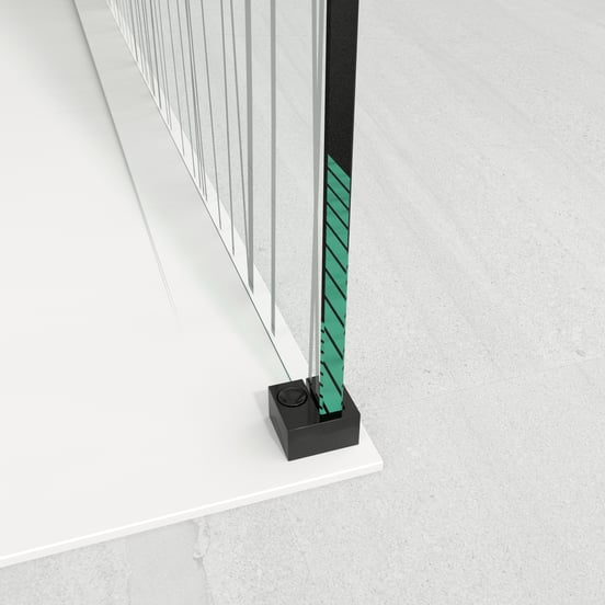 Balmani Modular inloopdouche 80 x 200 cm mikado glas mat zwart profiel