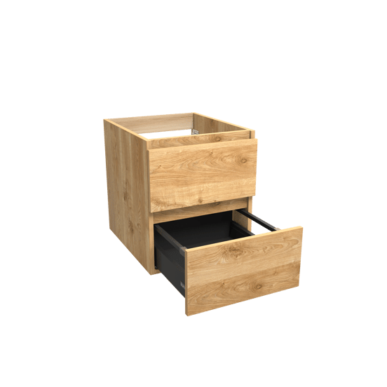 Balmani Lucida zwevende wastafelonderkast 45 x 55 cm ruw eiken 2 lades