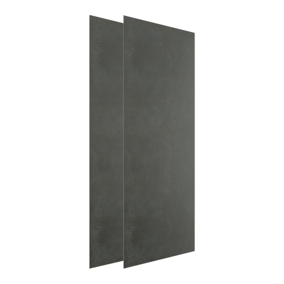Linie Fresco Duschrückwand Set 2 x 90x210 cm, SPC, Dark Beton