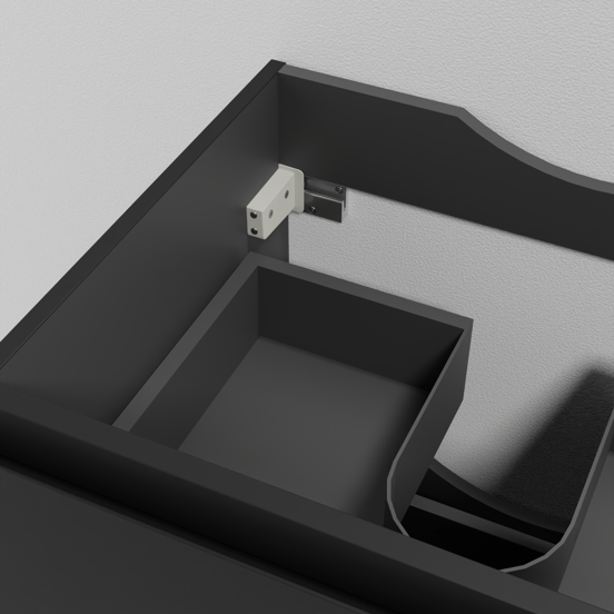 Linie Lado zwevende wastafelonderkast 60 x 46 cm Mat Zwart 2 lades