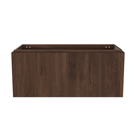 Balmani Eclips hängendes möbelstück Waschtischunterschränke 120 x 55 cm Amerikanischer Nussbaum 2 Schubladen Vert. Sym. Rippe